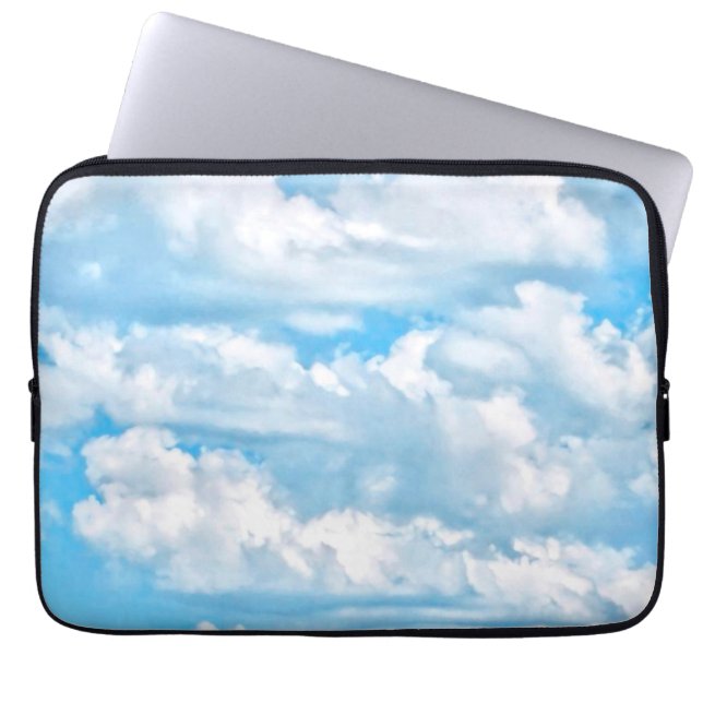 Lycklig Sunny Clouds Background Laptop Fodral (Framsidan)