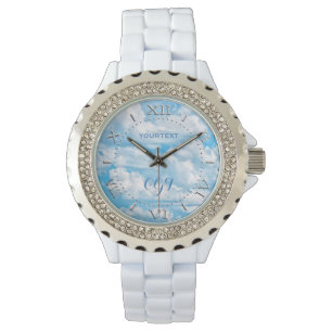 Lycklig Sunny Clouds Background Scenery Dial Armbandsur