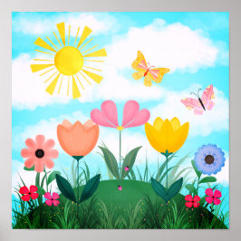 Lycklig Sunny Garden Poster