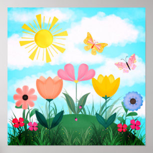 Lycklig Sunny Garden Poster