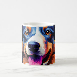 Lycklig Sunny Puppy Watercolor Kaffemugg