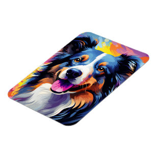 Lycklig Sunny Puppy Watercolor Magnet