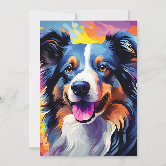 Lycklig Sunny Puppy Watercolor Meddelande (Framsida)