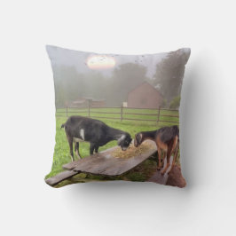 Lycklig Sunset Goats Dekorativ kudde