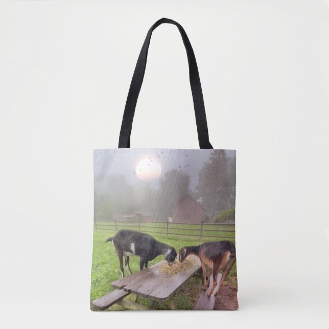 Lycklig Sunset Goats Tygkasse (Framsida)