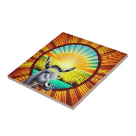 Lycklig Sunshine Donkey Kakelplatta