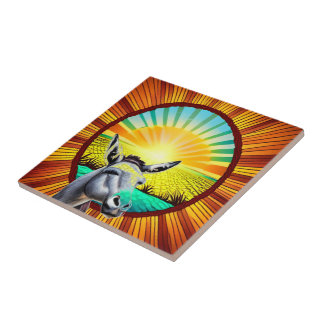 Lycklig Sunshine Donkey Kakelplatta