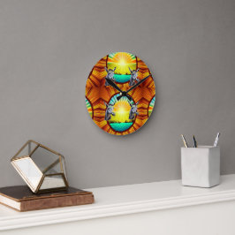 Lycklig Sunshine Donkey Rund Klocka