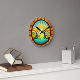 Lycklig Sunshine Donkey Rund Klocka