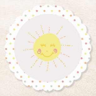 Lycklig Sunshine polkadot Party Papper Plate Underlägg Papper