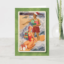 Lycklig Surfers Retro-julkort Helgkort