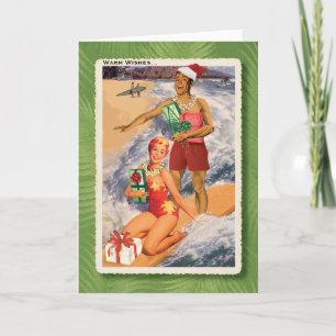 Lycklig Surfers Retro-julkort Helgkort