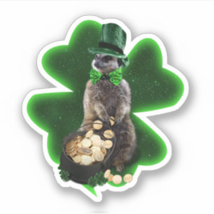 Lycklig Surikat St. Patrick's Day Klistermärken