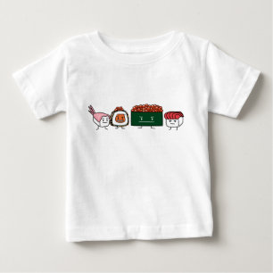 Lycklig Sushi Brothers ris japansk räktlax T-shirt