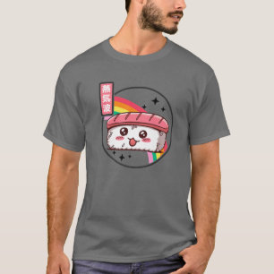 Lycklig Sushi Rainbow Retro Japan Stil Otaku Vapor T Shirt