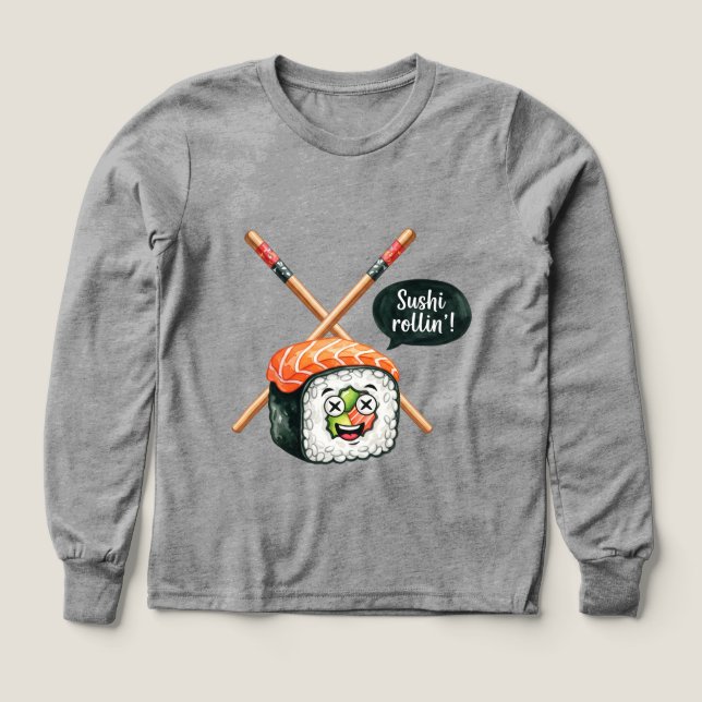 Lycklig Sushi Roll av Natasha Us T Shirt (Design framsida)
