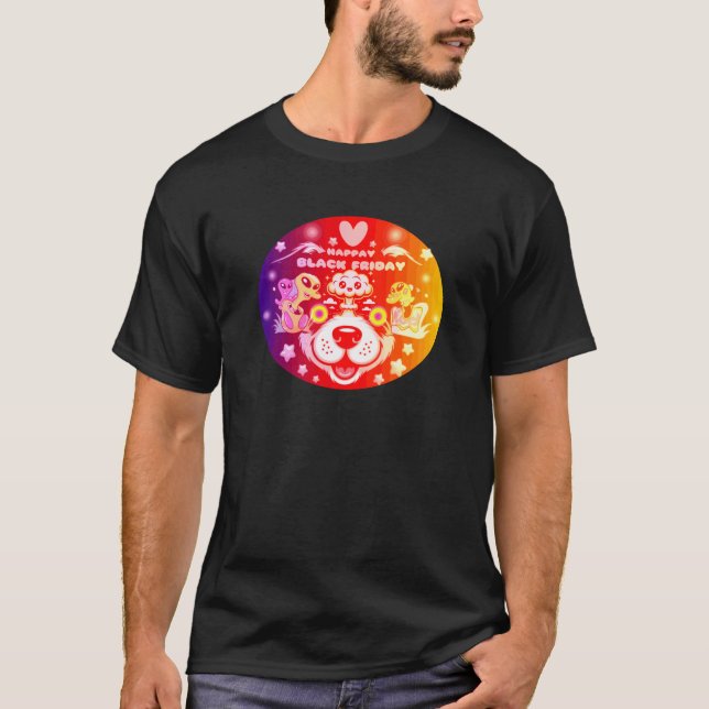 lycklig svart fredag t shirt (Framsida)