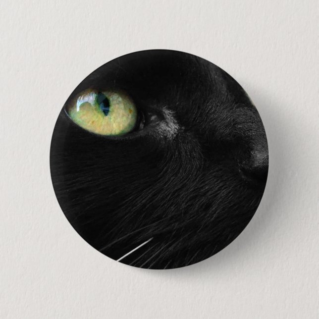 Lycklig svart katt knapp (Framsida)