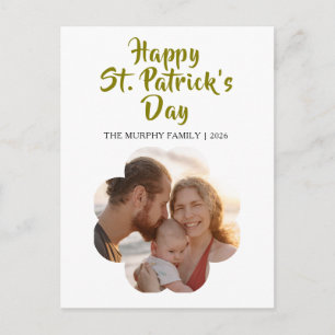 Lycklig svart katt Shamrock Foto St. Patrick's Day Helg Vykort