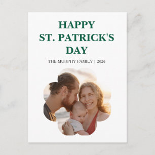 Lycklig svart katt Shamrock Foto St. Patrick's Day Helg Vykort