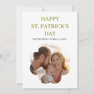 Lycklig svart katt Shamrock Foto St. Patrick's Day Julkort