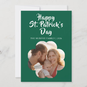 Lycklig svart katt Shamrock Foto St. Patrick's Day Julkort