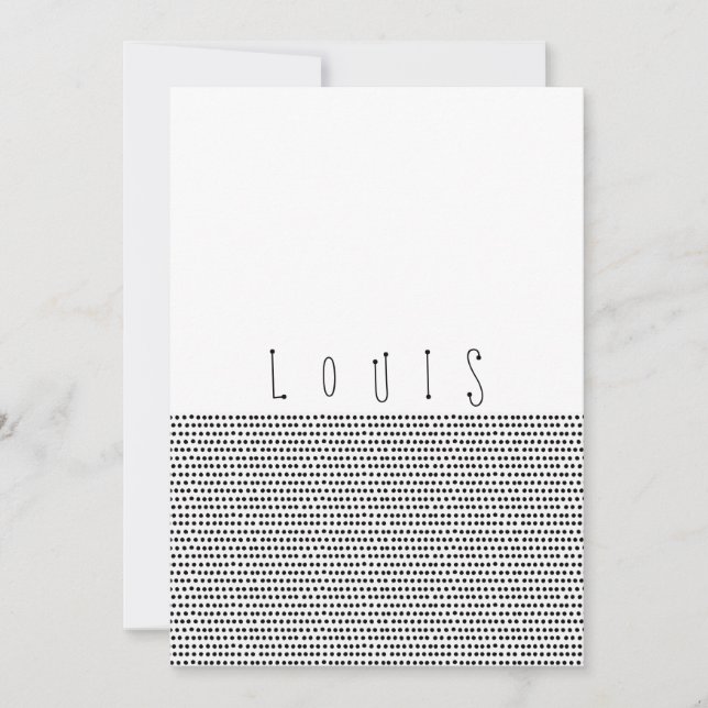 LYCKLIG | Svart prickat födelseattest Meddelande (Framsida)