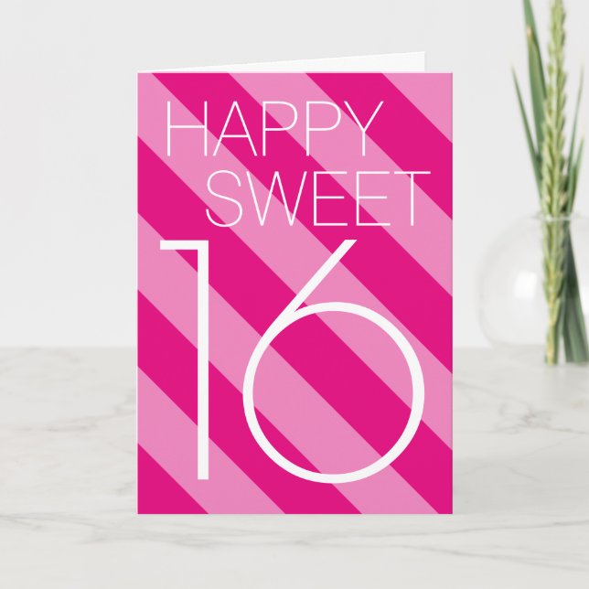 Lycklig Sweet 16 Birthday card design för tonåring Inbjudan (Framsida)