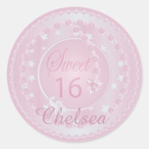 Lycklig Sweet 16 Birthday Runt Klistermärke