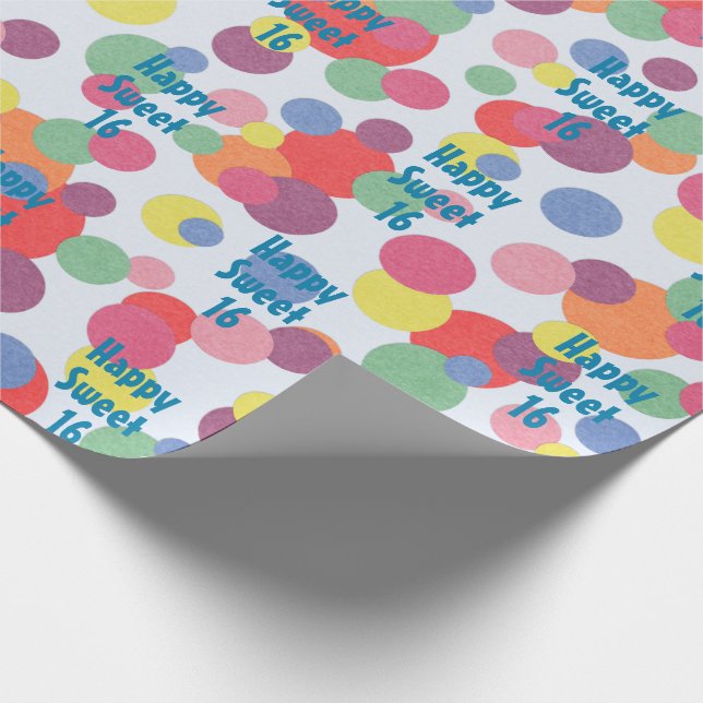 Lycklig Sweet 16 Birthday Wrapping Papper Presentpapper (Hörn)