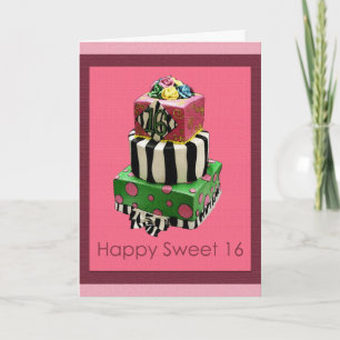 Lycklig Sweet 16! Födelsedagskort Kort