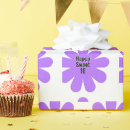 Lycklig Sweet 16 Lila Daisy Presentpapper