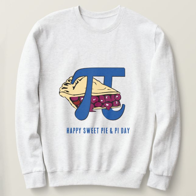 Lycklig Sweet Cherry Paj PI DAY Lång Ärmad Tröja (Design framsida)