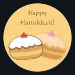 Lycklig Sweet Hanukkah Runt Klistermärke<br><div class="desc">Hanukkah - Lycklig Hanukkah Original & Kreativ Anpassningsbar Gift Design. Du kan lägga till eller ta bort text,  ändra teckensnitt,  storlekt,  justera och färg.</div>