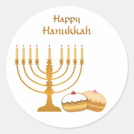 Lycklig Sweet Hanukkah Runt Klistermärke