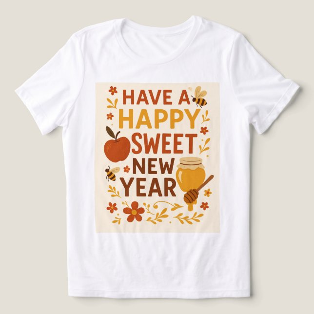Lycklig Sweet nyår T Shirt (Design Framsida)