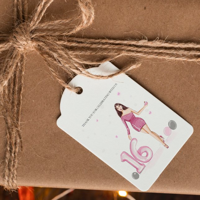 Lycklig sweet sixteen, 16:e årsdagen presentetikett (Skapare uppladdad)