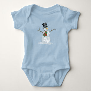 Lycklig Swirly Snögubbe T Shirt