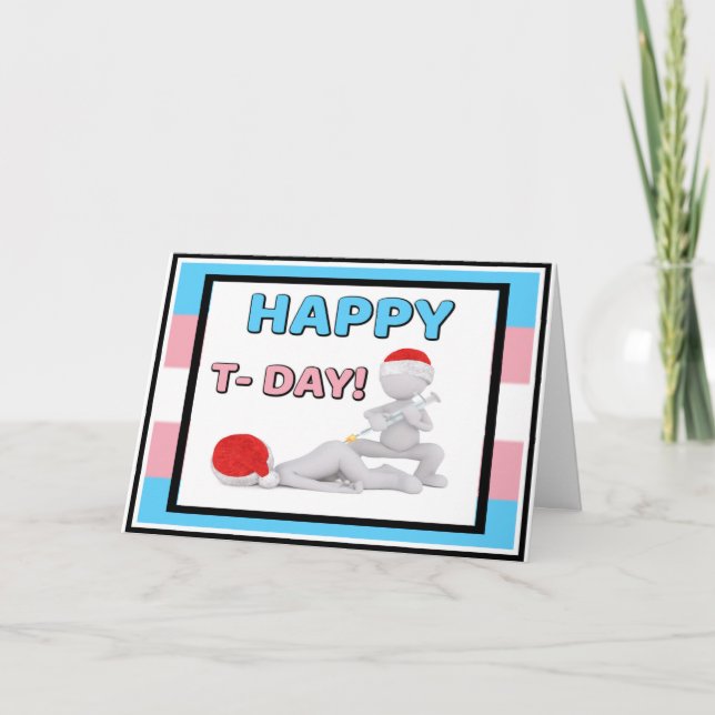 Lycklig T-dagen - Grattisar vid start t Kort (Framsida)