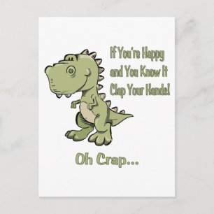 Lycklig T-Rex Vykort