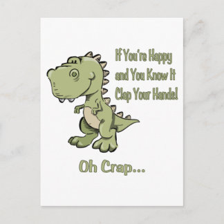 Lycklig T-Rex Vykort