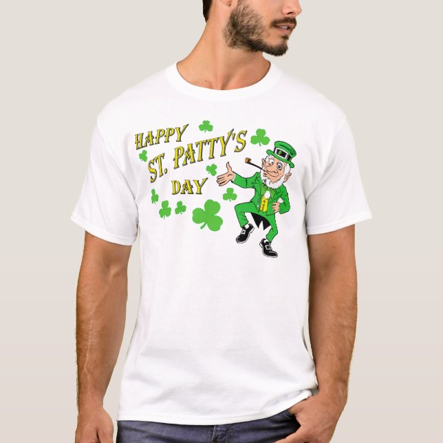 Lycklig T-tröja för St-paddy'sdag Tröja (Framsida)
