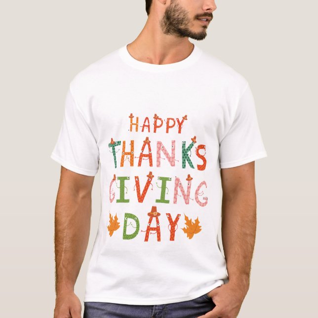 Lycklig tack för Ge dagsljett,tacksamt fall T Shirt (Framsida)