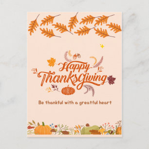 Lycklig Tack ge dagen, Thanksgiving firande Helg Vykort