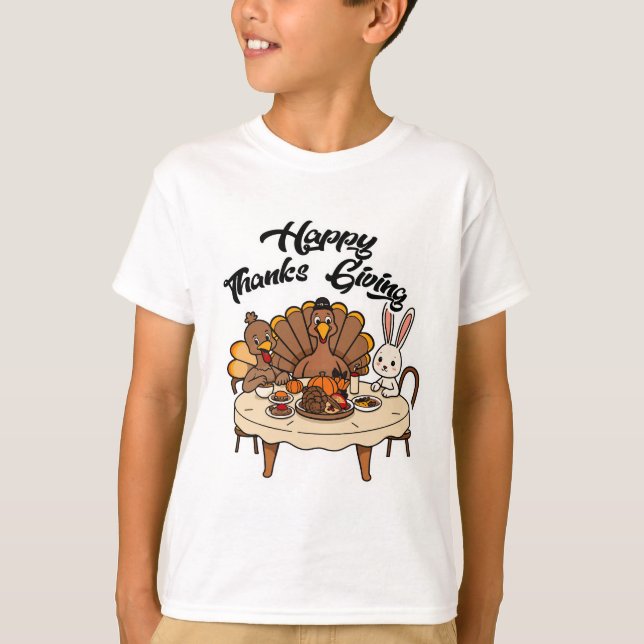 lycklig tack ge t shirt (Framsida)