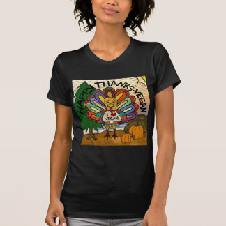 Lycklig Tack Vegan-Thanksgivingen Turkiet T-shirt
