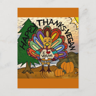 Lycklig tackVeganthanksgiving Turkiet Helg Vykort