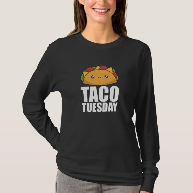 Lycklig Taco Tisdag - mexikanska livsmedel T Shirt (Framsida)