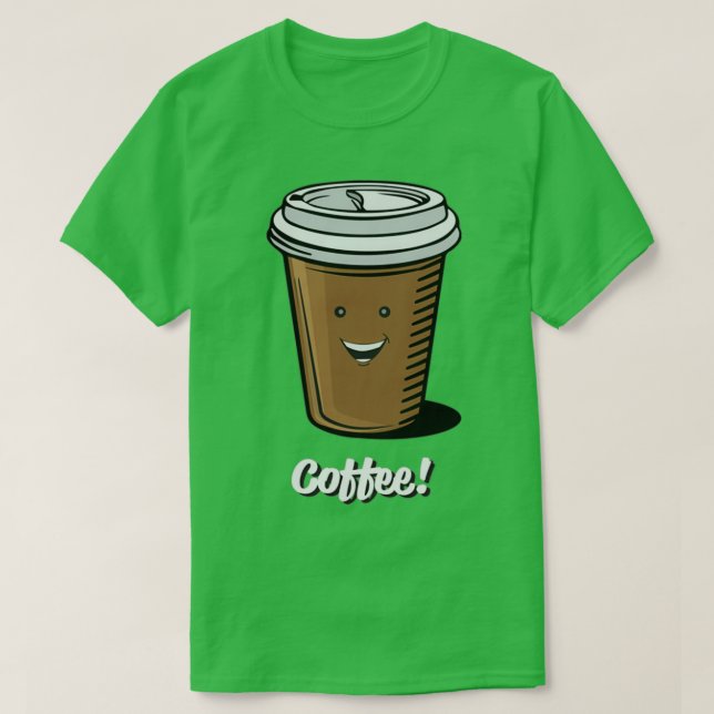 Lycklig Takeaway-kaffe T Shirt (Design framsida)