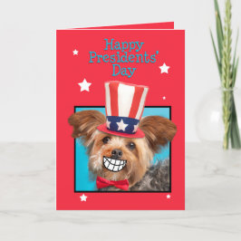 Lycklig-talmännen: Patriotic Yorkie Hund Helgkort